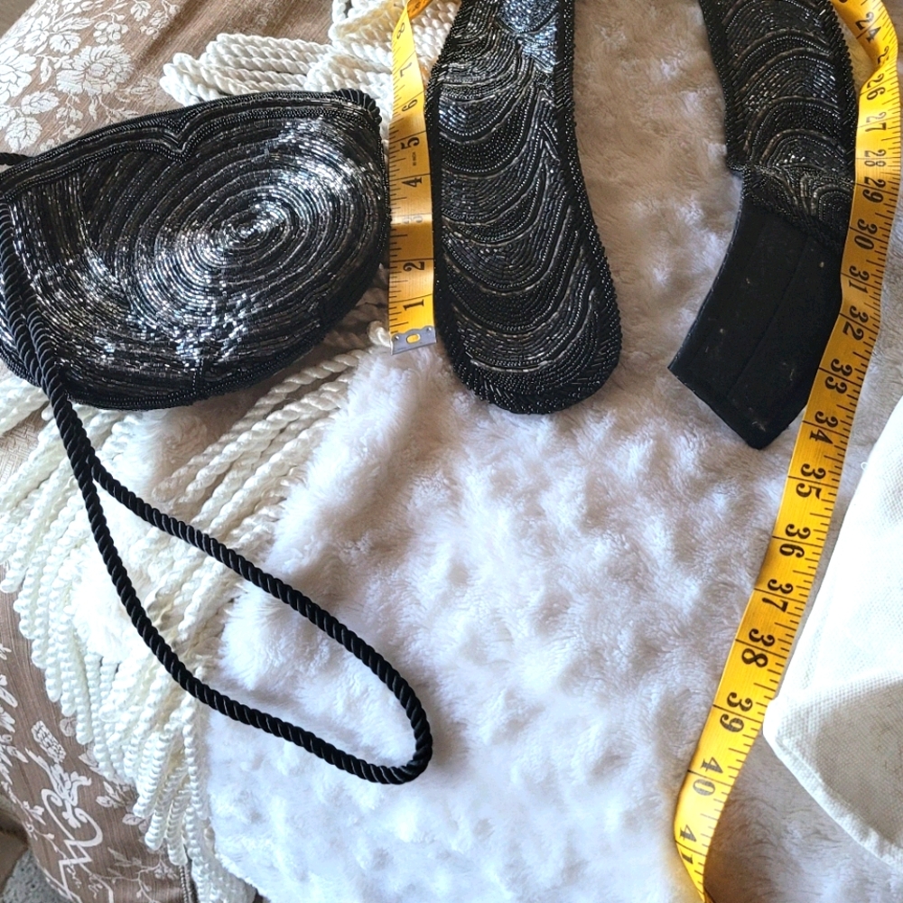 Matching beaded belt and small bag